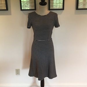 Madewell black and white striped dress